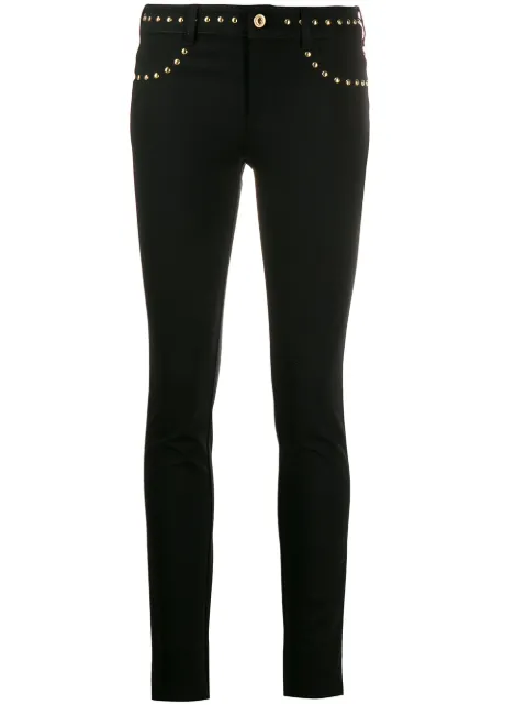 Versace Jeans Couture stud-detail skinny trousers Black A1HUA0JE11682