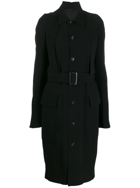 Rick Owens single-breasted belted coat Black RP19F5902WE