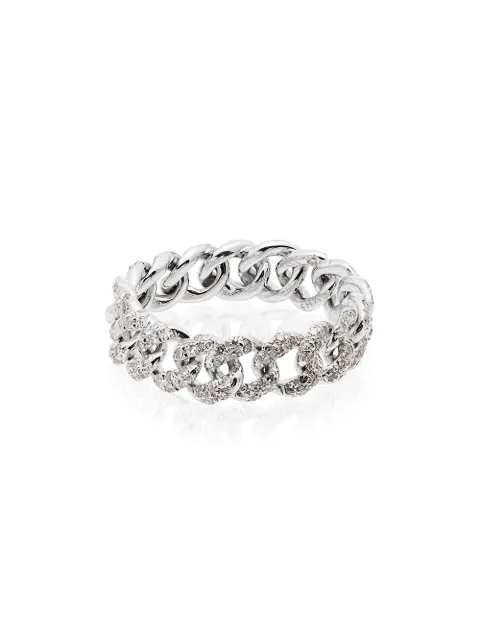 SHAY 18K white gold and diamond link ring Silver SR4WG18