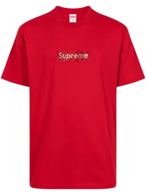 Supreme x Swarovski Box Logo T-shirt Red SU6976