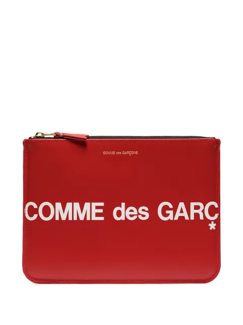 Comme Des Garçons Wallet logo-print leather pouch Red SA5100HL
