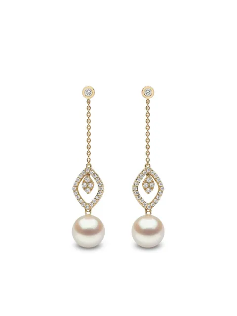 Yoko London 18kt yellow gold Trend freshwater pearl and diamond earrings Gold QYE20346FEDY
