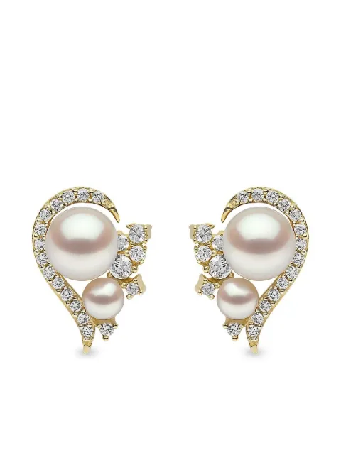 Yoko London 18kt yellow gold Trend freshwater pearl and diamond earrings Gold TEM02296FDRHX