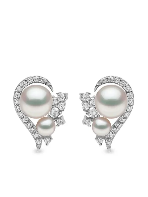 Yoko London 18kt white gold Trend freshwater pearl and diamond earrings Silver TEM02297FDRHX