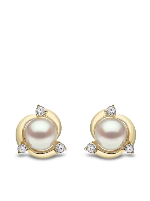 Yoko London 18kt yellow gold Trend freshwater pearl and diamond earrings Gold TEM02216FIKX