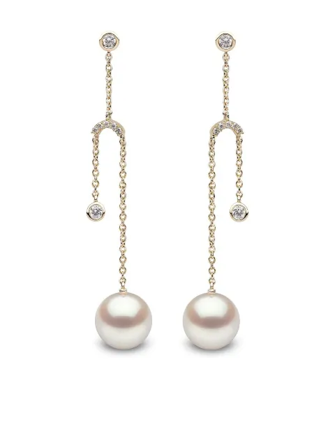 Yoko London 18kt yellow gold Trend freshwater pearl and diamond earrings Gold QYE2025602DIHX
