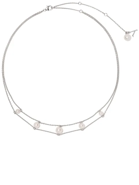 Yoko London Trend freshwater pearl and diamond choker necklace Silver Q2090NLET7FDFY