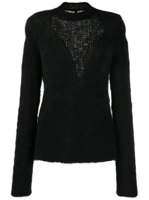UNRAVEL PROJECT slim-fit inlay knit jumper Black UWHE015F19KNI0011000