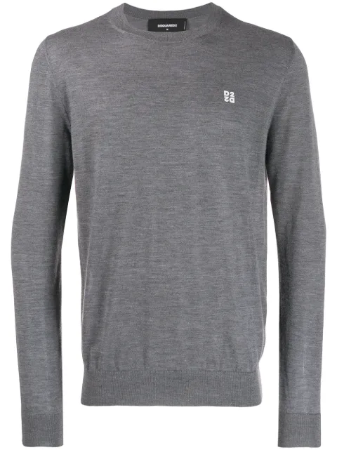 DSQUARED2 cashmere small logo sweater Grey S74HA1055S17258