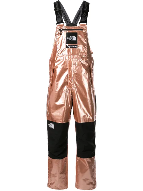 Supreme TNF metallic bib pant Gold SU5886