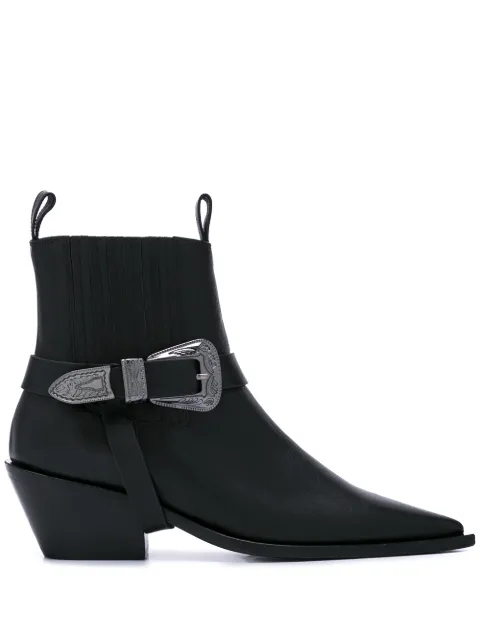 ANINE BING pointed biker boots Black AB8107808
