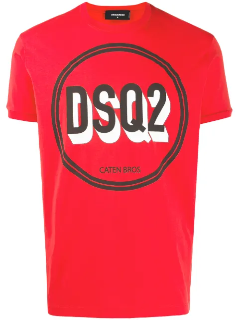 DSQUARED2 circle logo printed T-shirt Red S74GD0659S22427