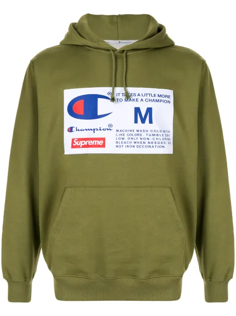 Supreme x Champion label hoodie Green SU6400