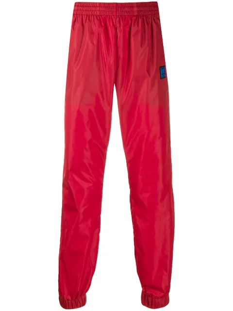 Off-White logo trim track trousers Red OMCA086E19E060022000