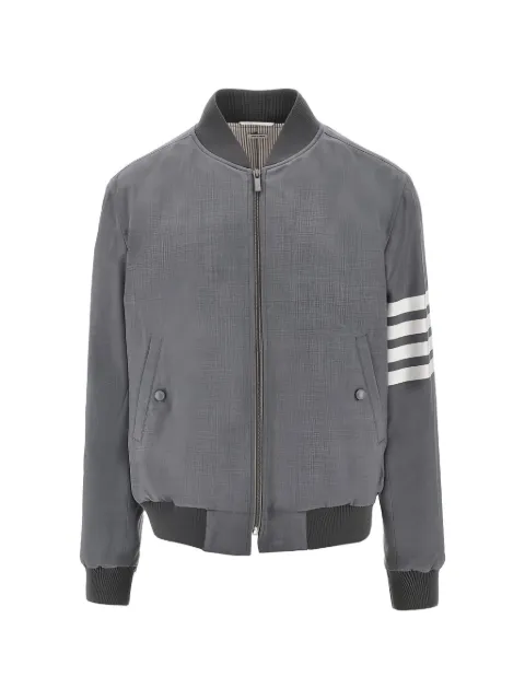 Thom Browne stripe-detail bomber jacket Grey MJO030A06146