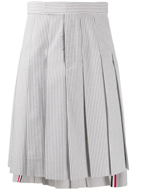 Thom Browne Seersucker Classic Rise Skirt Grey MGC019A00572