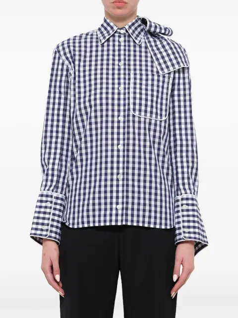 JW Anderson bow-embellished gingham shirt Blue TP11119D623882