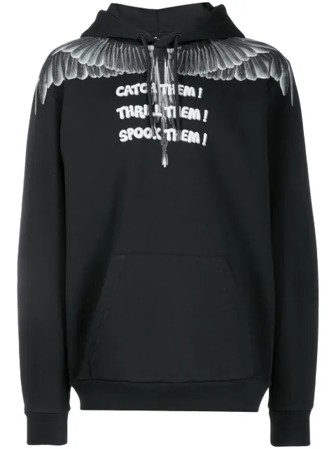 COUNTY OF MILAN Catch Them Wings print hoodie Black CMBB007E196300041088