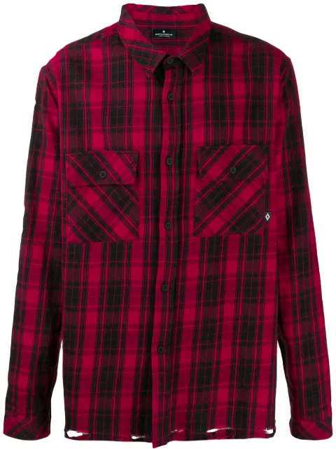 COUNTY OF MILAN check print shirt Red CMGA046E19B090312001