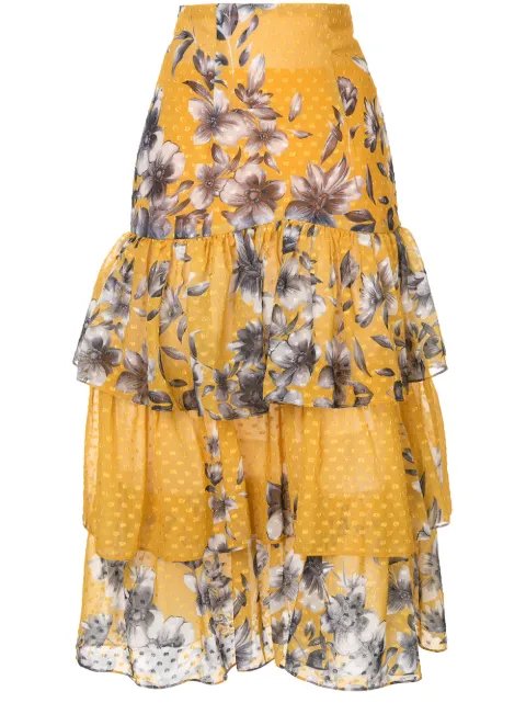 Bambah floral ruffle skirt Yellow PFBMPF19015