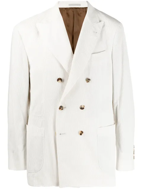 Brunello Cucinelli corduroy blazer White ML4637BBDC2976