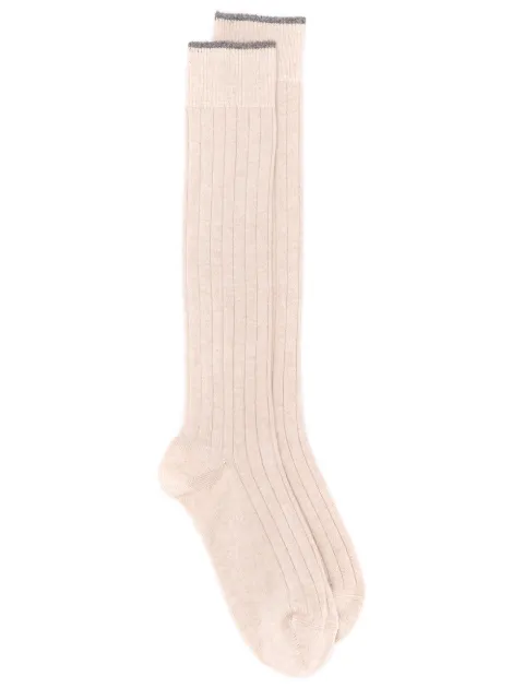Brunello Cucinelli long length socks Neutrals MCS42741CZ695