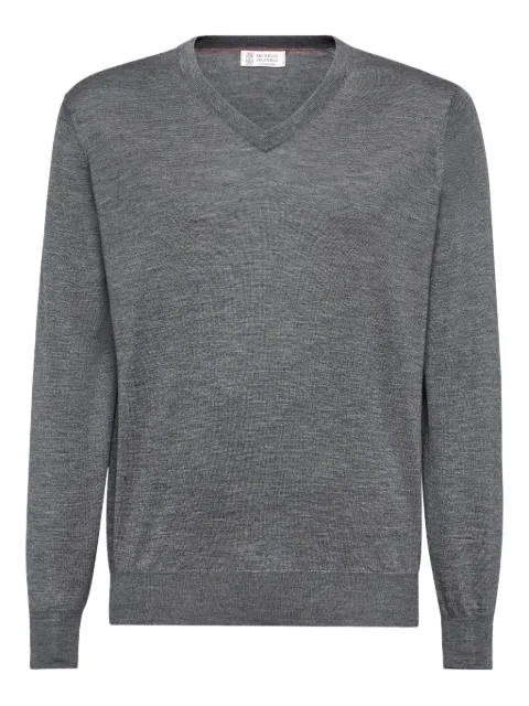 Brunello Cucinelli V-neck wool jumper Grey M2300162CG217
