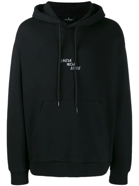 COUNTY OF MILAN rear logo print hoodie Black CMBB064E196300181048
