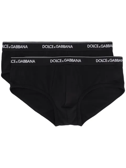 Dolce & Gabbana Brando logo-waistband briefs (pack of two) Black M9C05JFUGIW