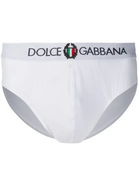 Dolce & Gabbana logo embroidered briefs White M3C01JFUECG