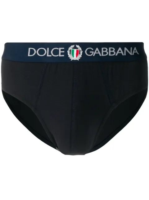 Dolce & Gabbana logo-waistband boxer briefs Blue M3C01JFUECG