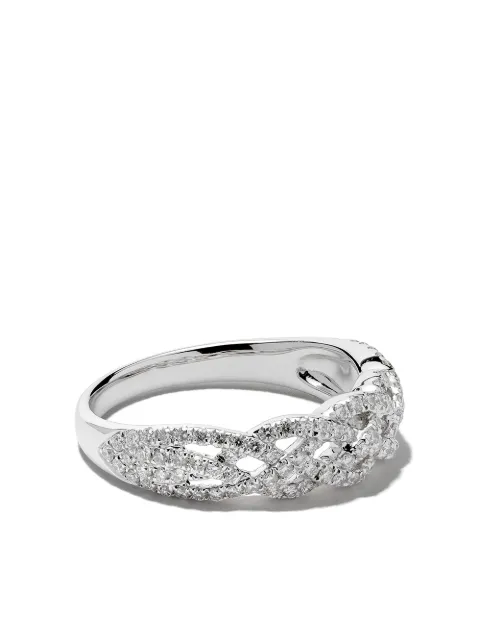 Wouters & Hendrix Gold 18kt white gold Braided Diamond ring Silver R1D43WWG