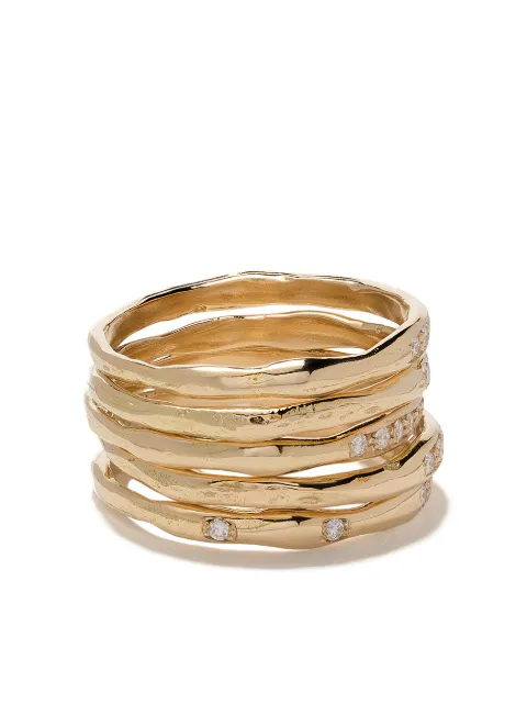 Wouters & Hendrix Gold 18kt yellow gold Diamond set of rings Gold R1D10WYG