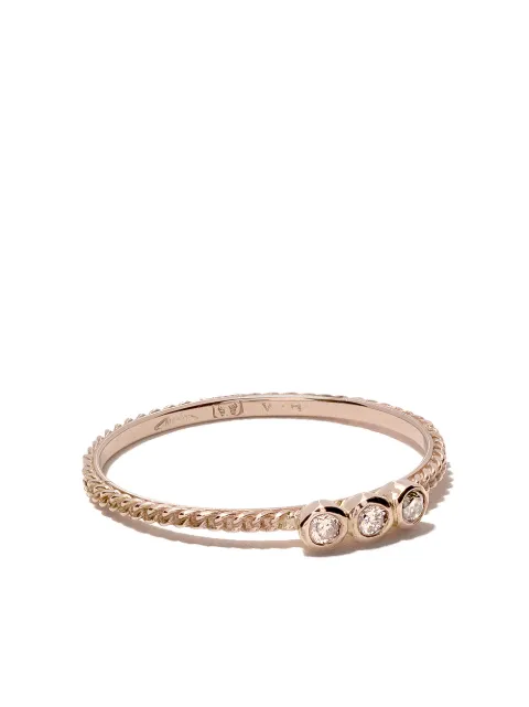 Wouters & Hendrix Gold 18kt rose gold Chain Diamond ring Pink R1D37CPG