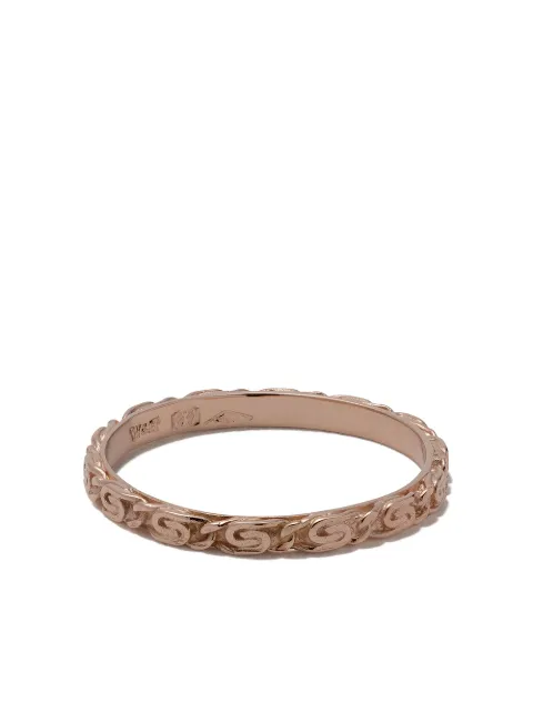 Wouters & Hendrix Gold 18kt rose gold Snail Diamond Chain ring Pink R136PG