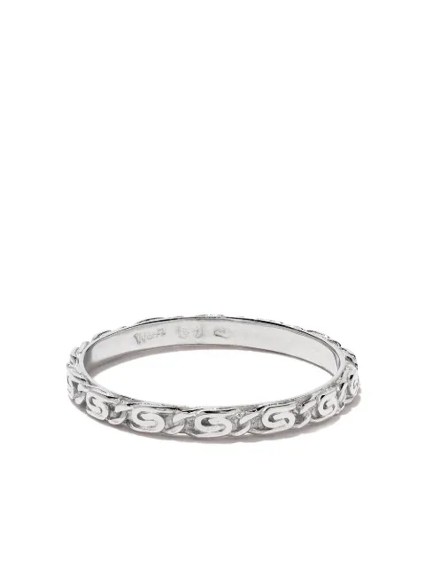 Wouters & Hendrix Gold 18kt white gold Snail Diamond Chain ring Silver R136WG