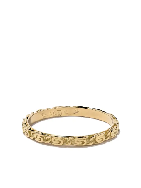 Wouters & Hendrix Gold 18kt yellow gold Snail Diamond Chain ring Gold R136YG