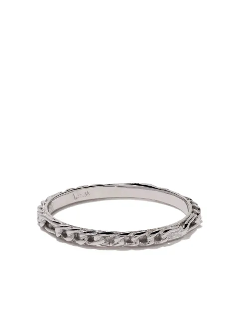 Wouters & Hendrix Gold 18kt white gold Figaro Chain ring Silver R135WG
