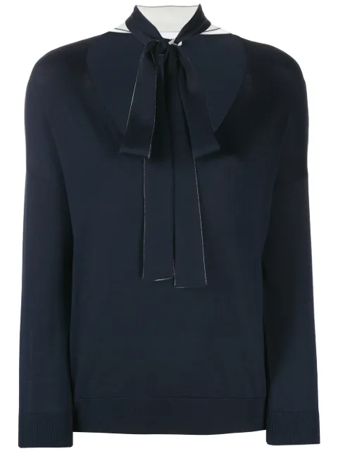 RED Valentino bow tie jumper Blue RKCA804A7