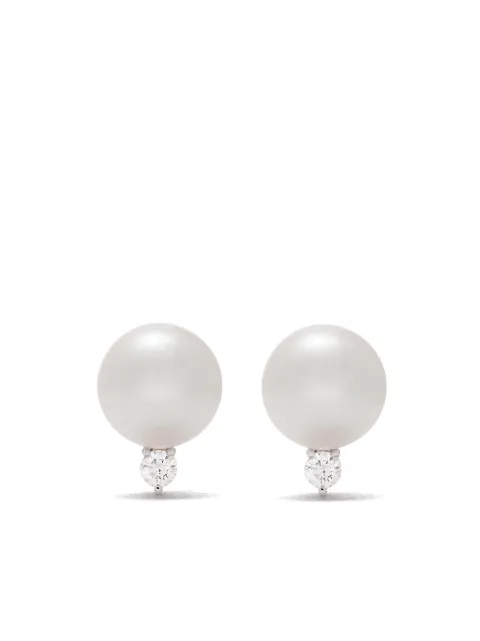 TASAKI 18kt white gold Akoya pearl diamond earrings Silver E3599W