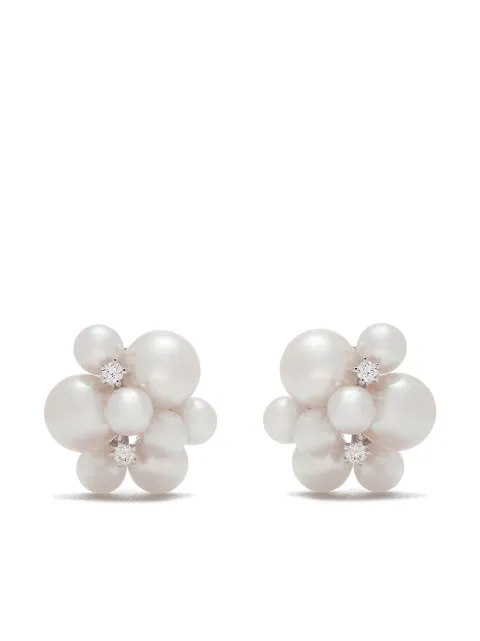 TASAKI 18kt white gold Akoya pearl earrings Silver E3498W