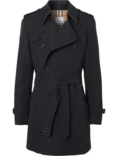 Burberry Cotton Gabardine Trench Coat Blue 8015238