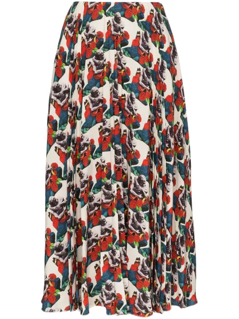 Valentino Garavani x Undercover Lovers print pleated skirt BRA55650G
