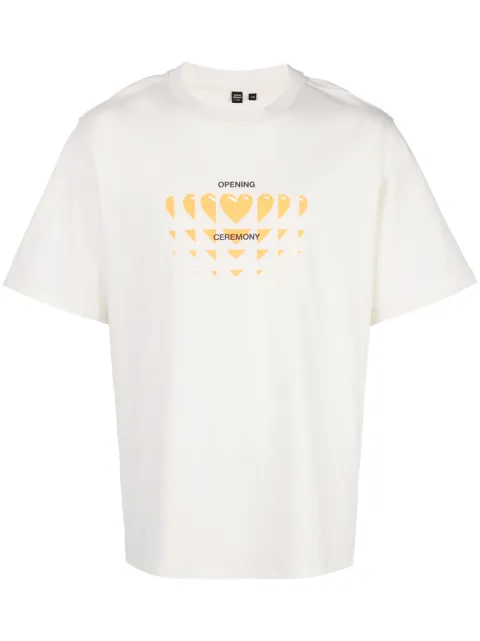 Opening Ceremony heart print T-shirt Neutrals F19TAX22171