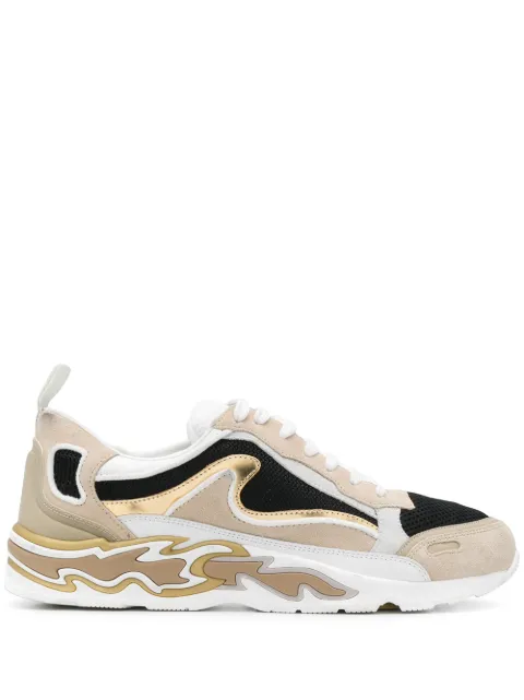 SANDRO mesh sneakers embellished lace-up material mix Neutrals SFACH00272