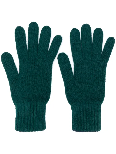 Pringle of Scotland gloves with ribbed details Green BGG081