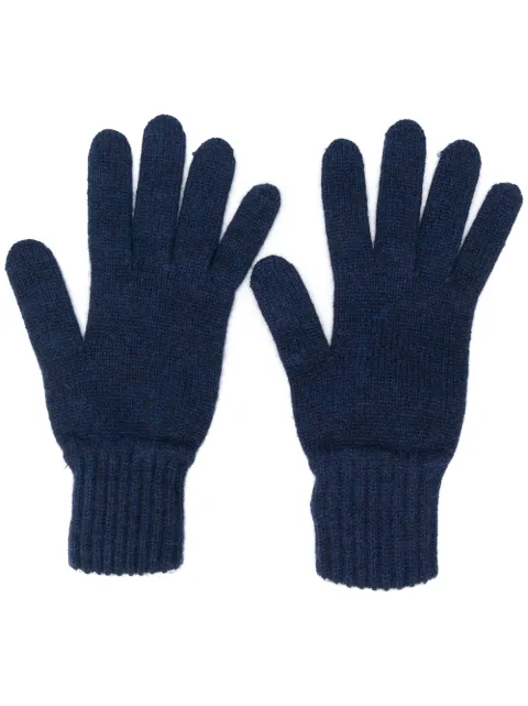 Pringle of Scotland gloves with ribbed details Blue BGG081