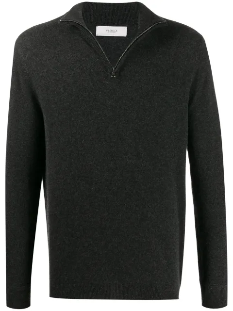 Pringle of Scotland fine knit zipped sweater Grey MTG031