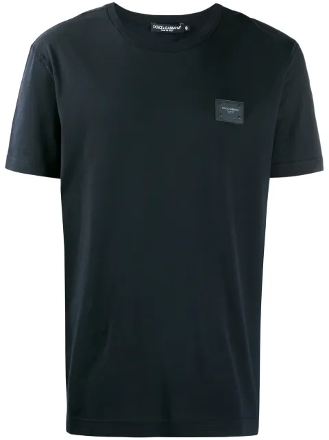 Dolce & Gabbana logo-tag cotton T-shirt Black G8KJ9TFU7EQ