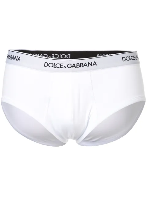 Dolce & Gabbana Brando logo-waistband briefs (pack of two) White M9C05JFUGIW